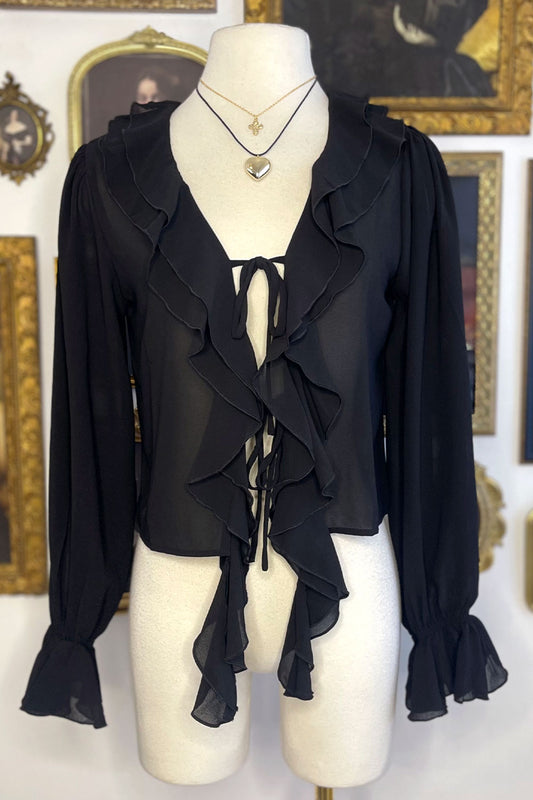 CORRINE RUFFLED SHEER TOP