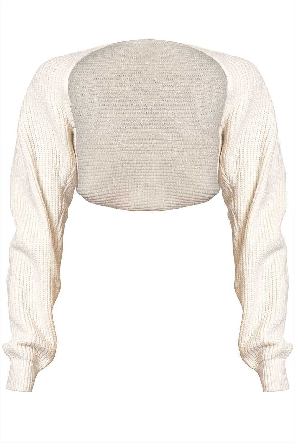 DORA SWEATER KNIT BOLERO CARDIGAN - CREAM