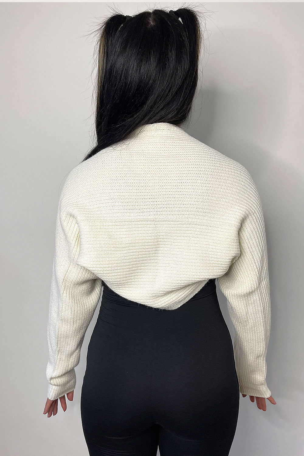 DORA SWEATER KNIT BOLERO CARDIGAN - CREAM