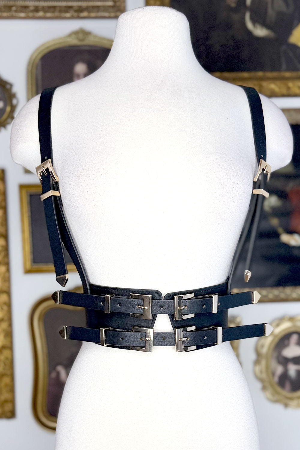 GOLD DOUBLE BUCKLE HARNESS BELT