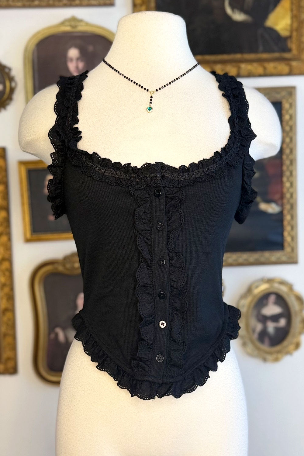HEATHER RUFFLED TANK TOP