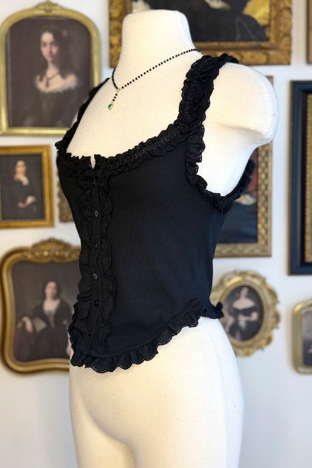 HEATHER RUFFLED TANK TOP