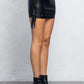CHELSIE FRINGE LEATHER MINI SKIRT W/ STUDS