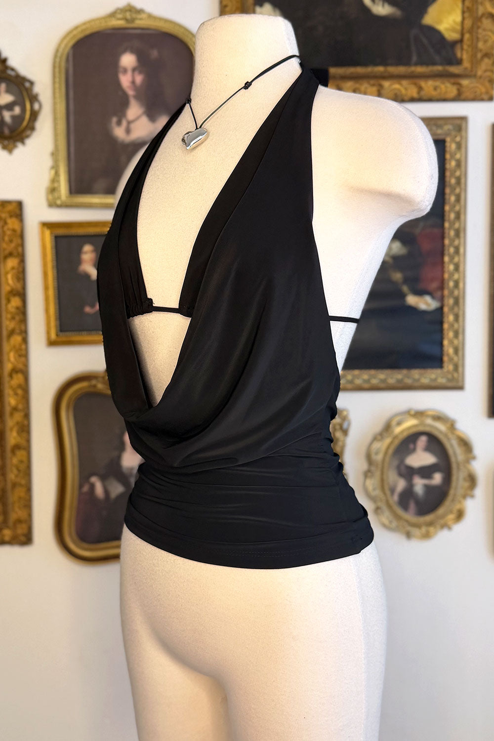 IZZY COWL NECK HALTER TOP