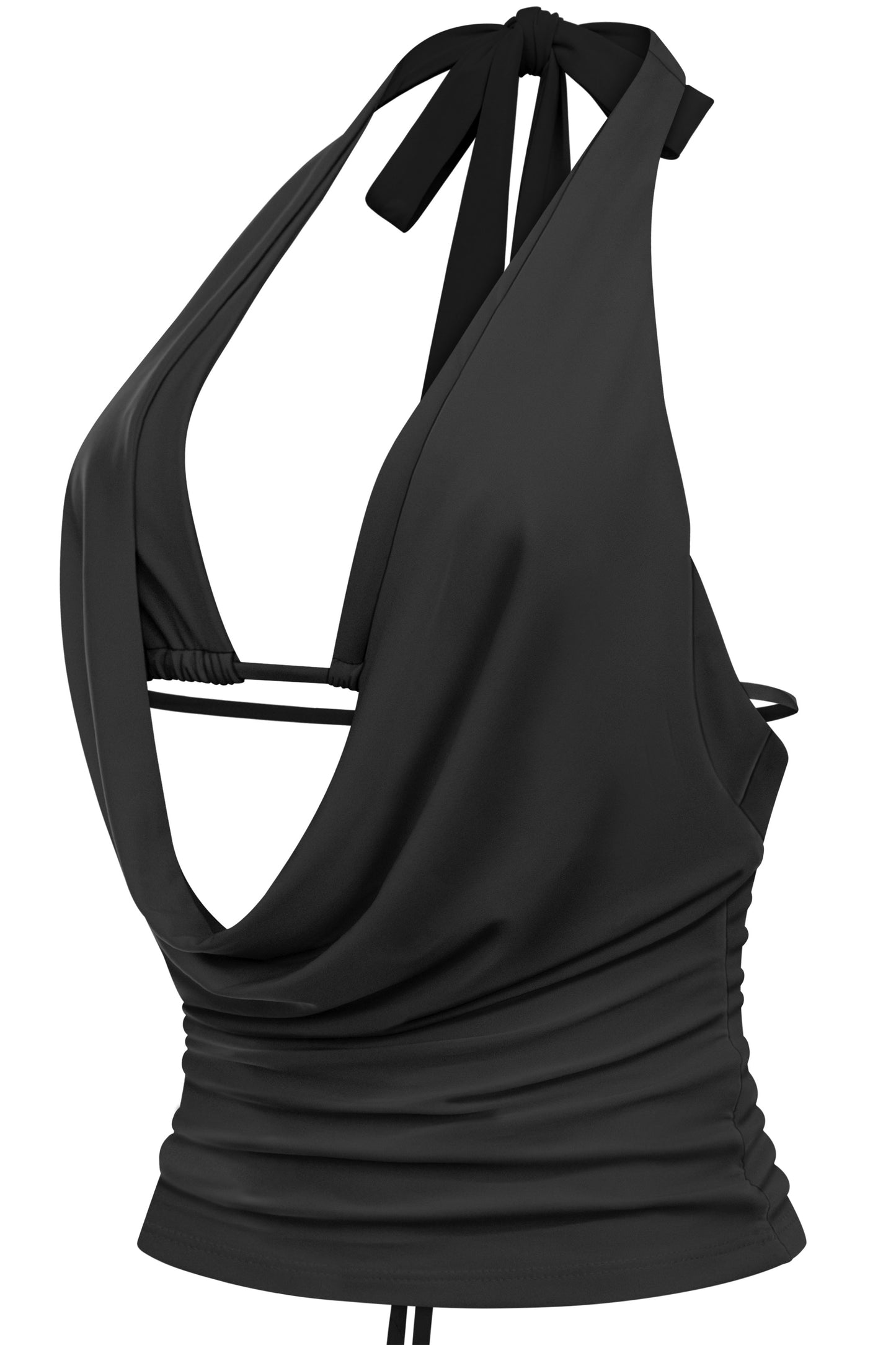 IZZY COWL NECK HALTER TOP