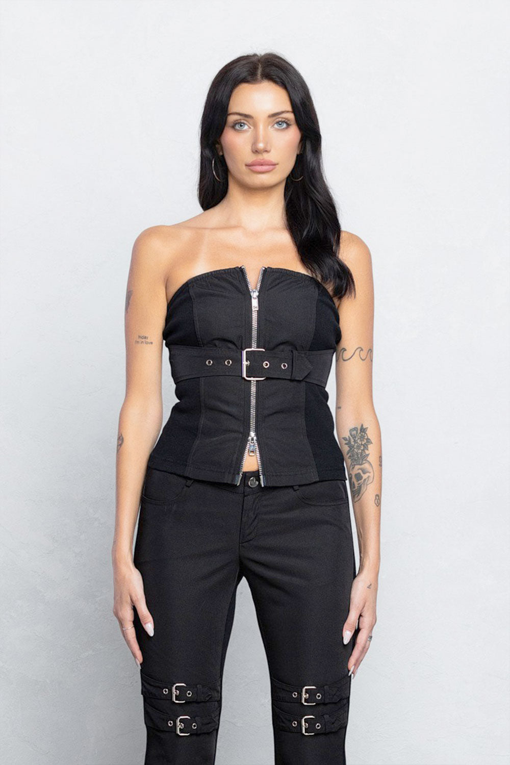 KACEY STRAPLESS BUCKLE TOP