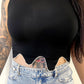 KAT SLEEVELESS RHINESTONE TRIM TOP