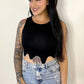 KAT SLEEVELESS RHINESTONE TRIM TOP