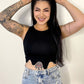 KAT SLEEVELESS RHINESTONE TRIM TOP