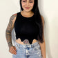 KAT SLEEVELESS RHINESTONE TRIM TOP