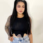 KAT SLEEVELESS RHINESTONE TRIM TOP