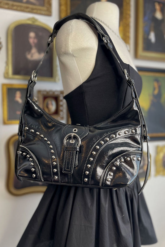HOLLYWOOD FAUX LEATHER METAL PURSE
