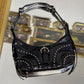 HOLLYWOOD FAUX LEATHER METAL PURSE