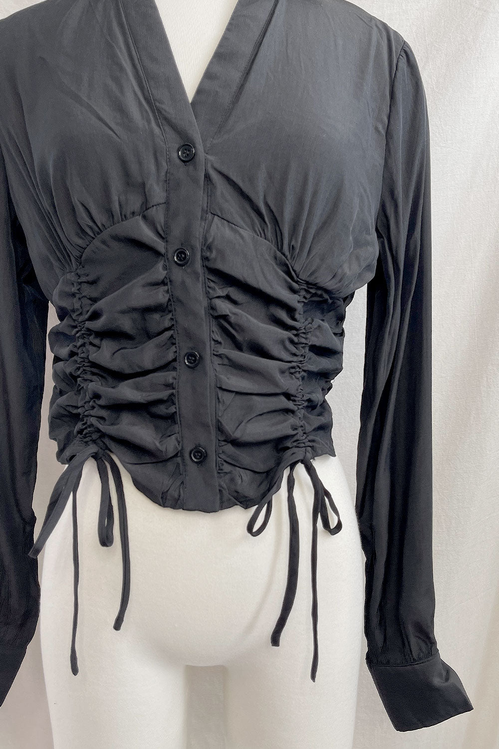 MARY LONG SLEEVE RUCHED TOP