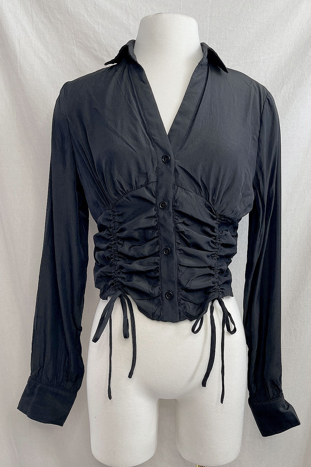 MARY LONG SLEEVE RUCHED TOP