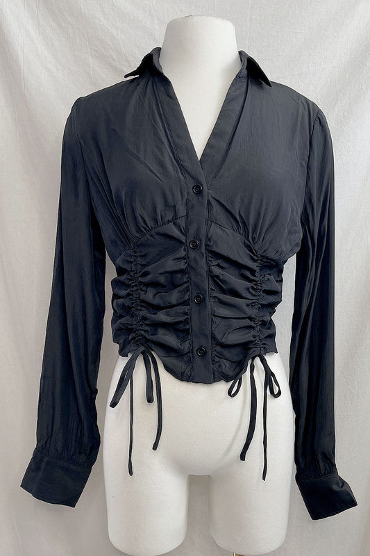 MARY LONG SLEEVE RUCHED TOP