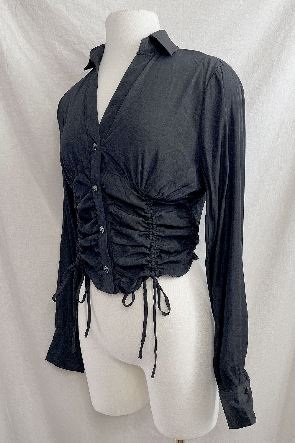 MARY LONG SLEEVE RUCHED TOP