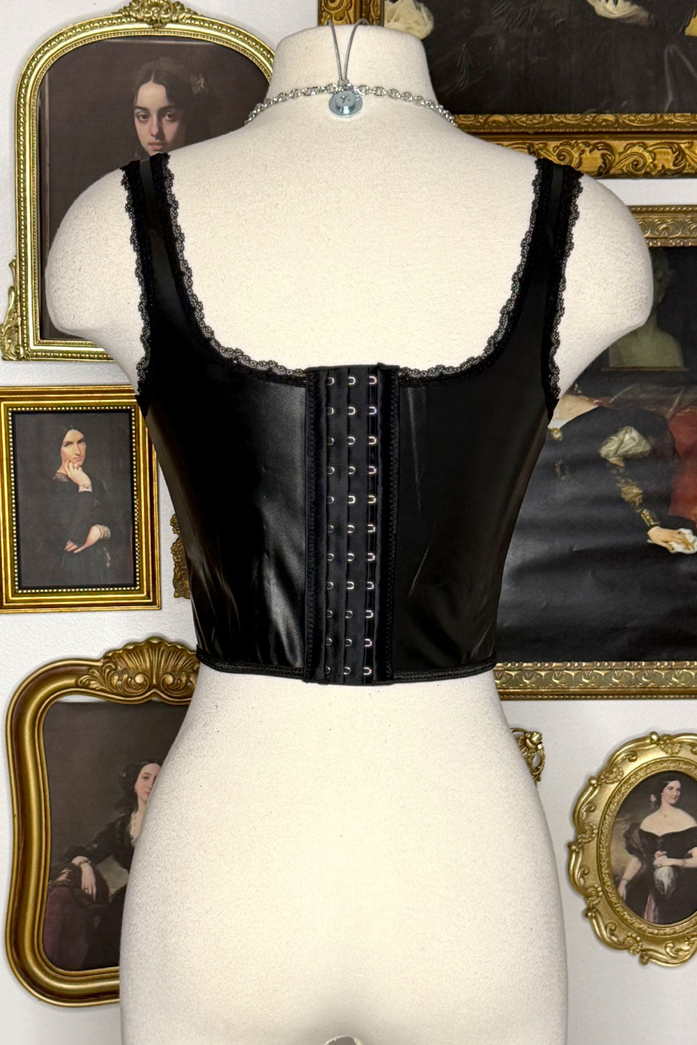 MONIQUE FAUX LEATHER CORSET TOP