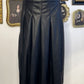 NATALIA MIDI PLEATED FAUX LEATHER SKIRT