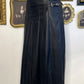 NATALIA MIDI PLEATED FAUX LEATHER SKIRT
