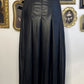 NATALIA MIDI PLEATED FAUX LEATHER SKIRT