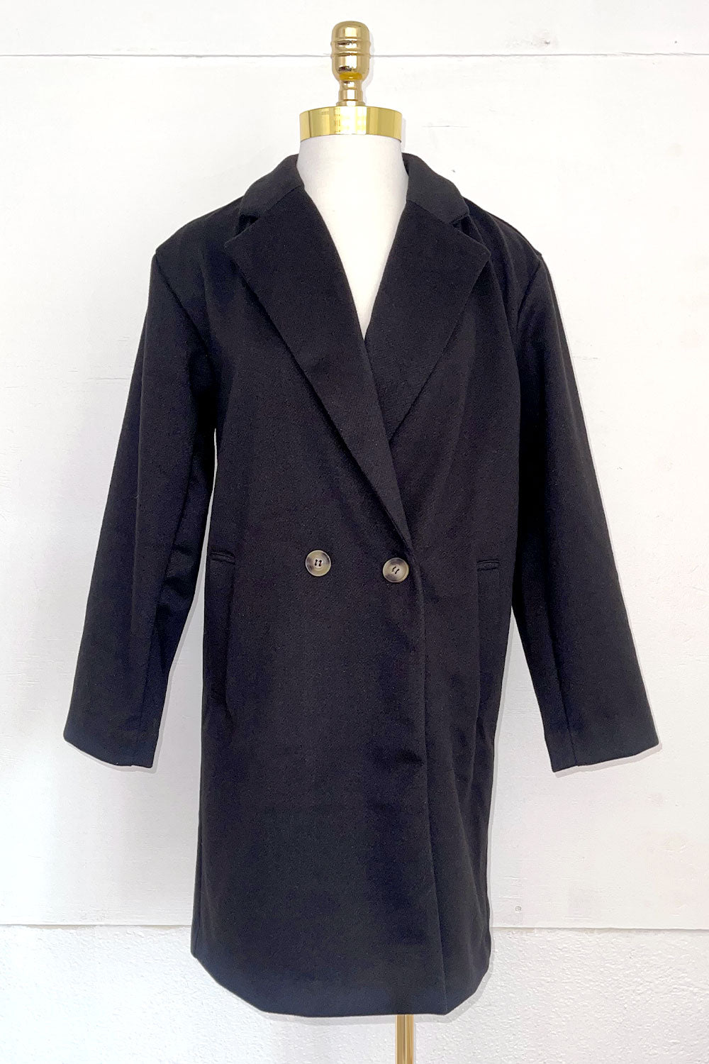 PRISCILLA PEACOAT - BLACK