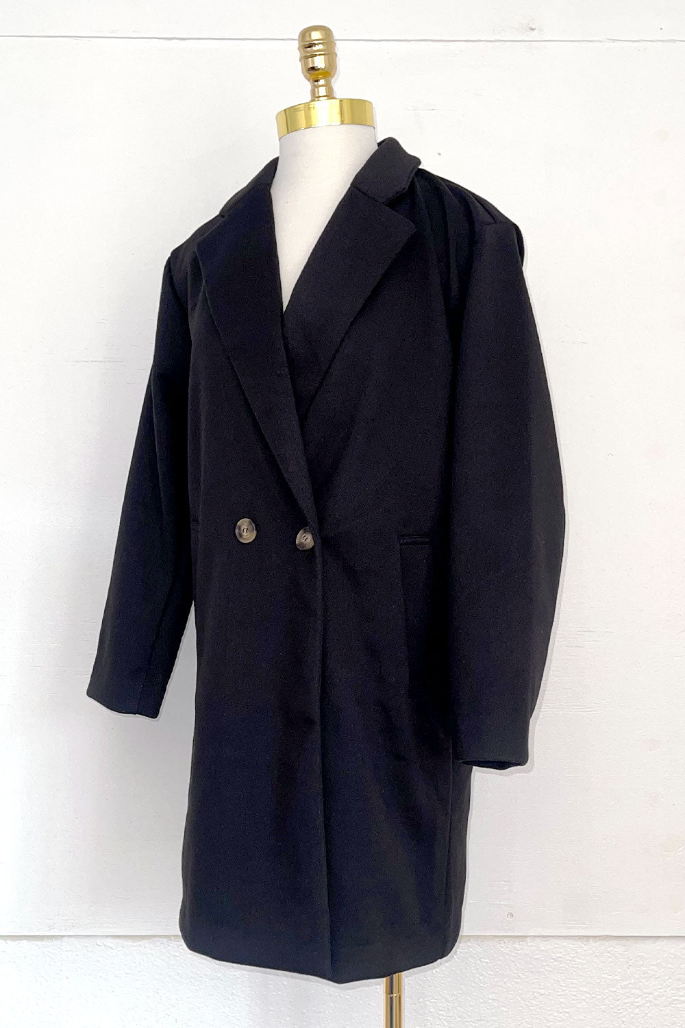 PRISCILLA PEACOAT - BLACK