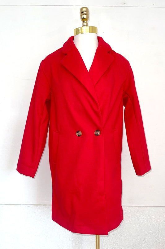 PRISCILLA PEACOAT - RED