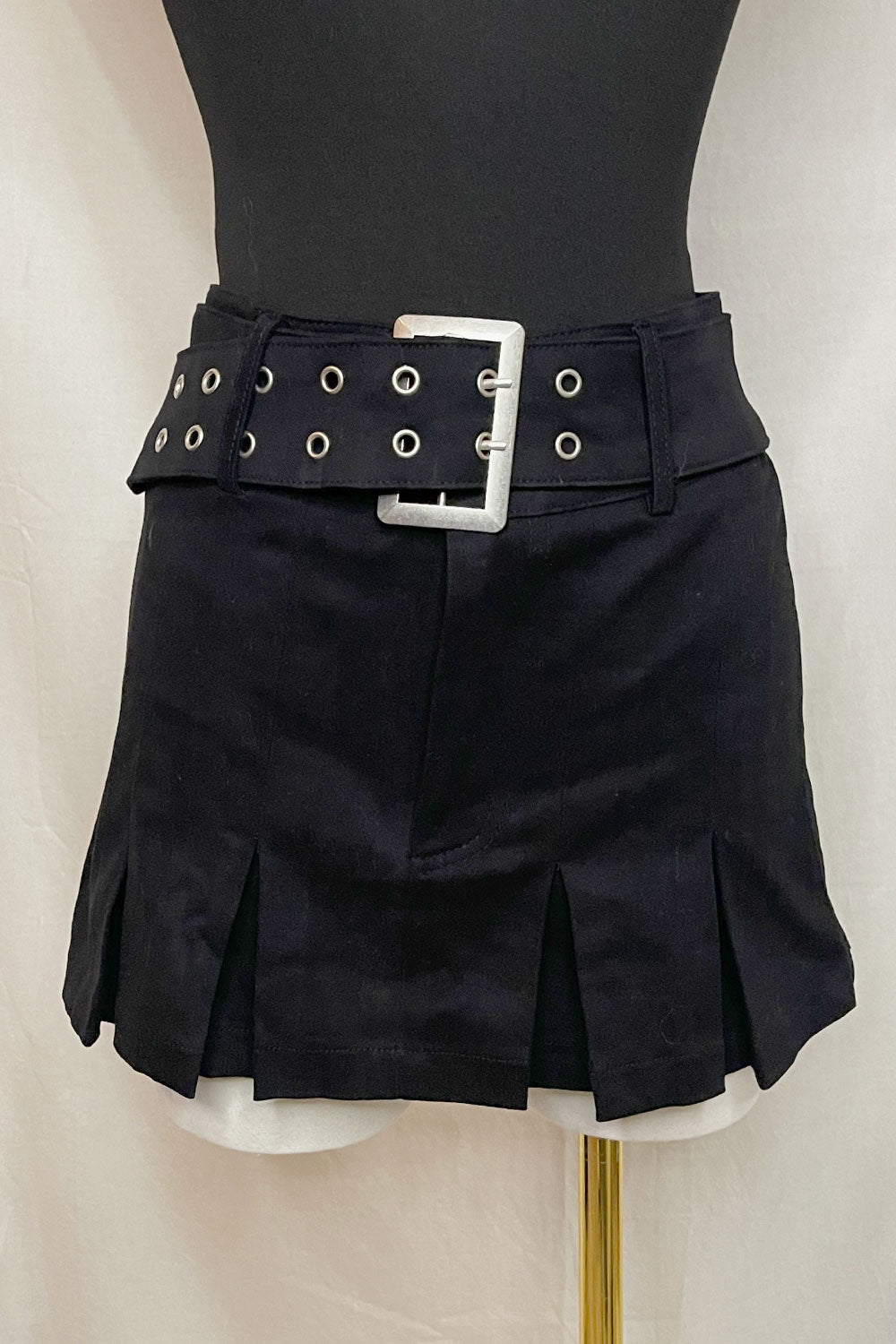 RACHEL BELTED MINI SKATER SKIRT