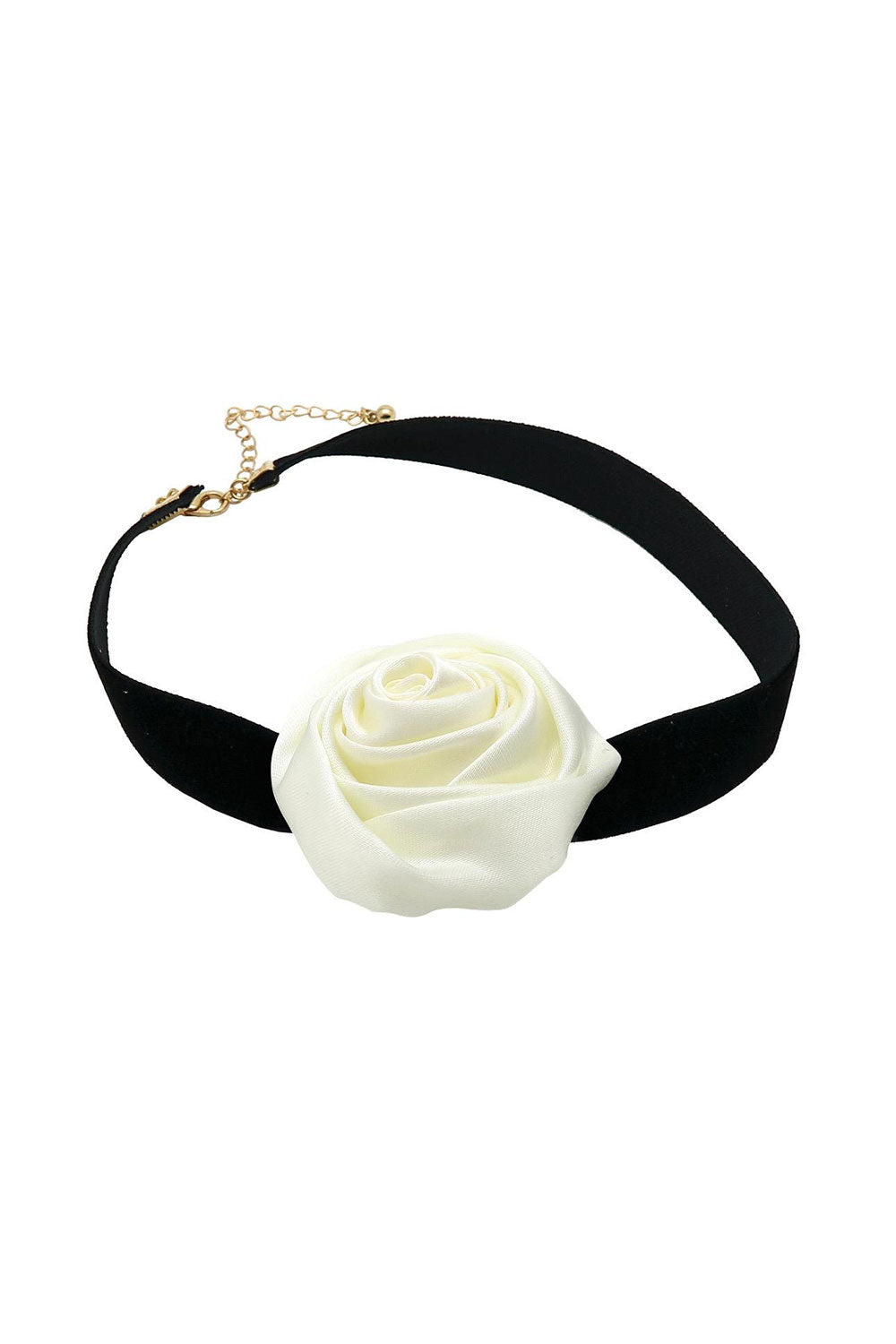 ROSE CHOKER NECKLACE 001 - WHITE