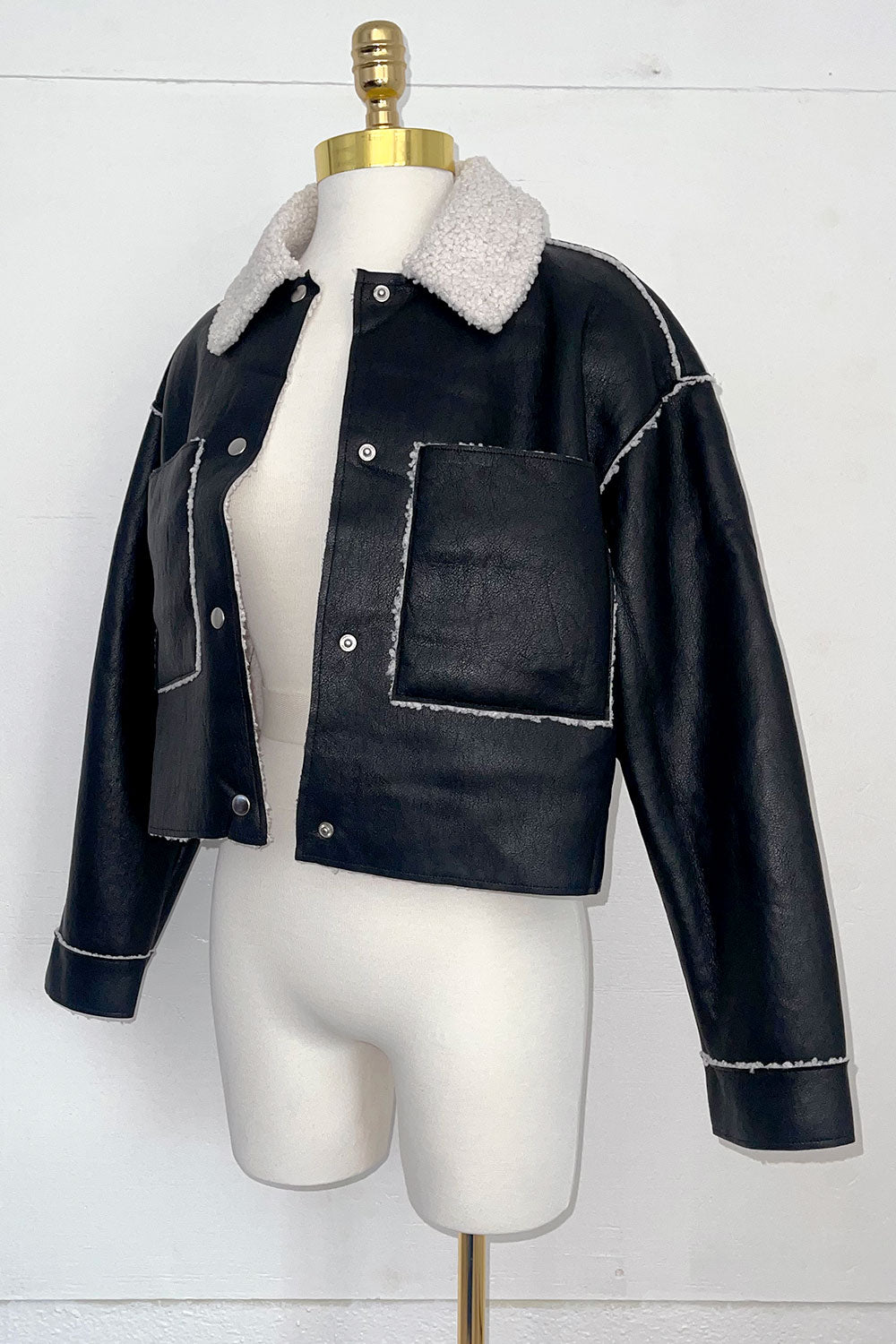 ROXANNE SHERPA LEATHER JACKET