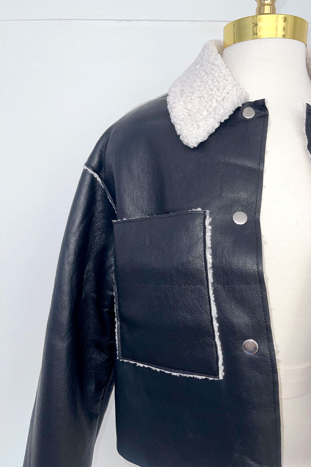 ROXANNE SHERPA LEATHER JACKET