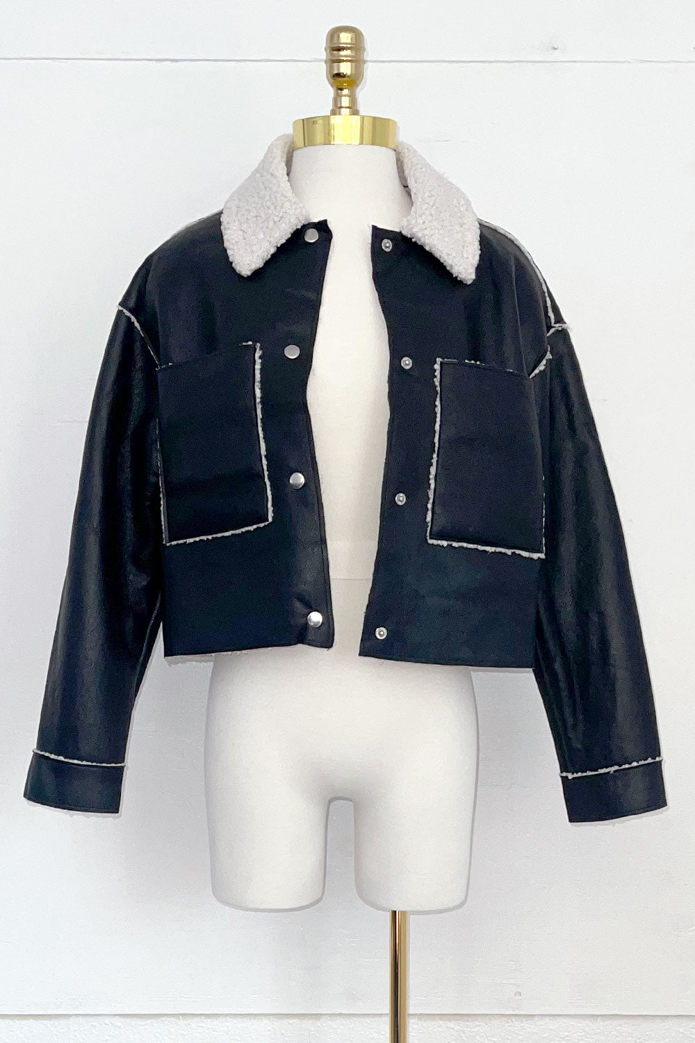 ROXANNE SHERPA LEATHER JACKET