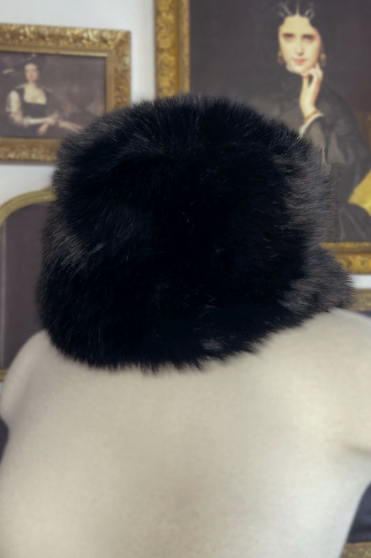 FAUX FUR PILLBOX HAT