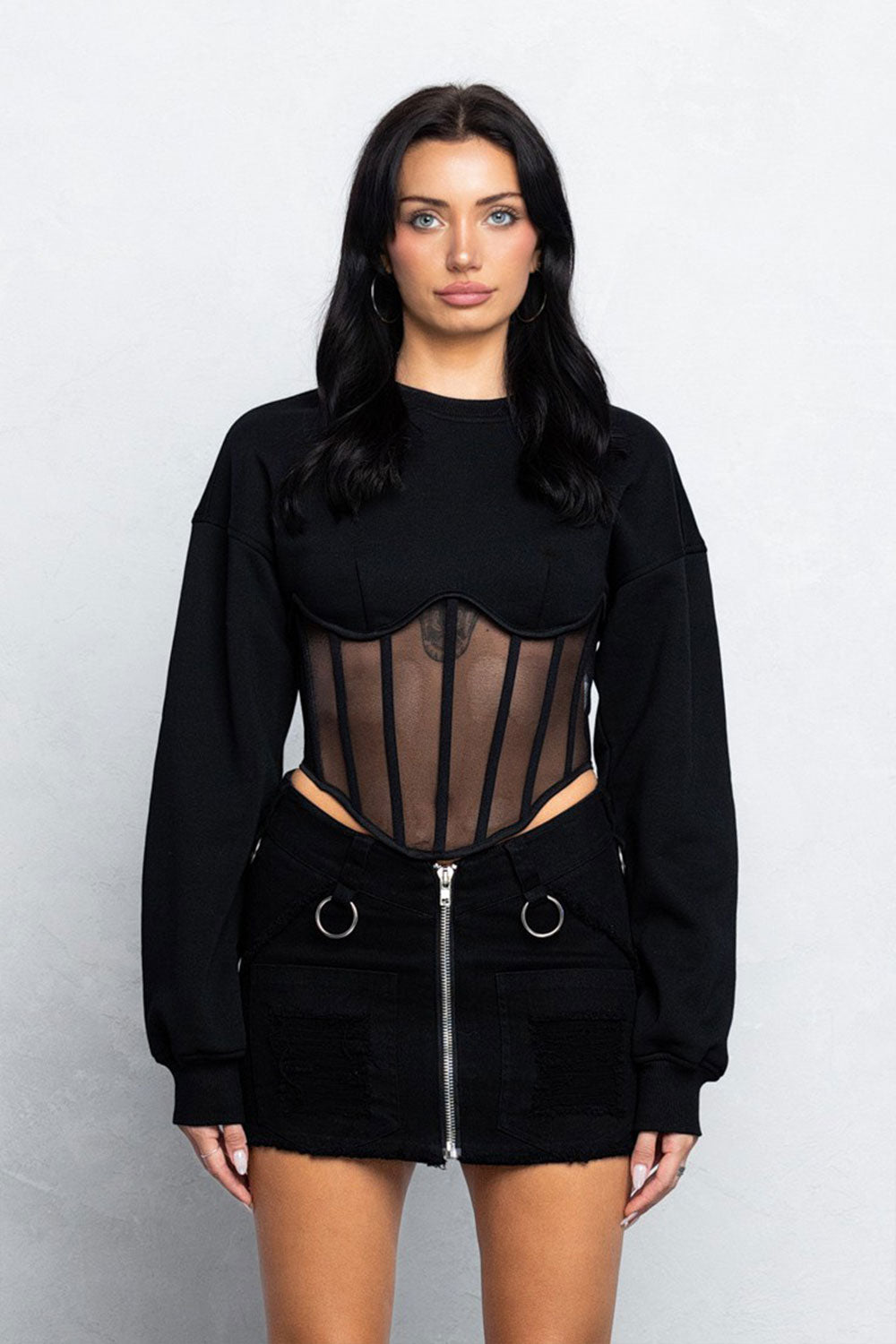 SAMANTHA CORSET SWEATER TOP