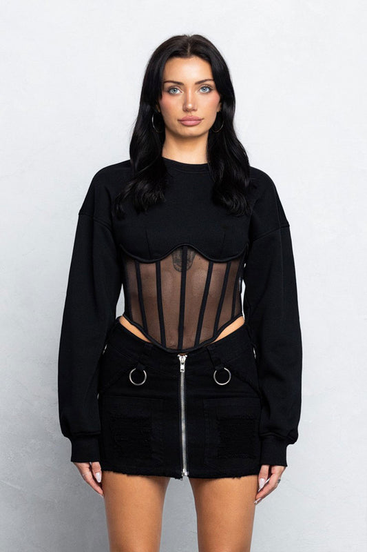 SAMANTHA CORSET SWEATER TOP