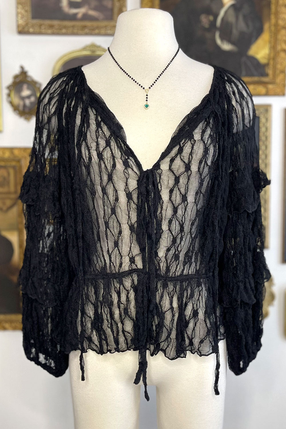 SAPPHYRE LACE SHEER TOP