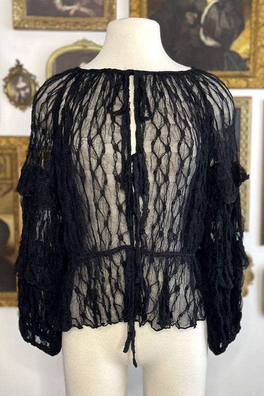 SAPPHYRE LACE SHEER TOP