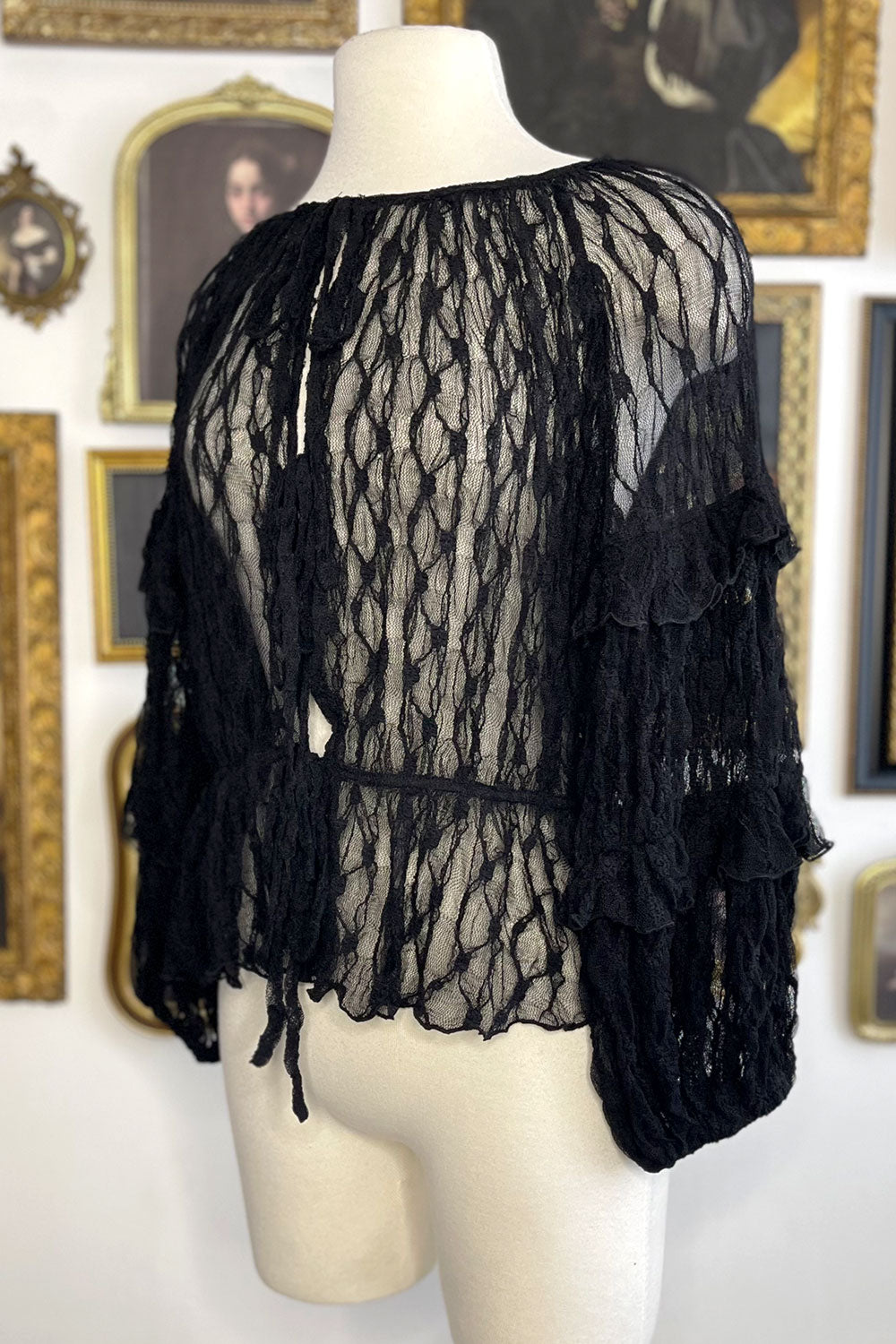 SAPPHYRE LACE SHEER TOP
