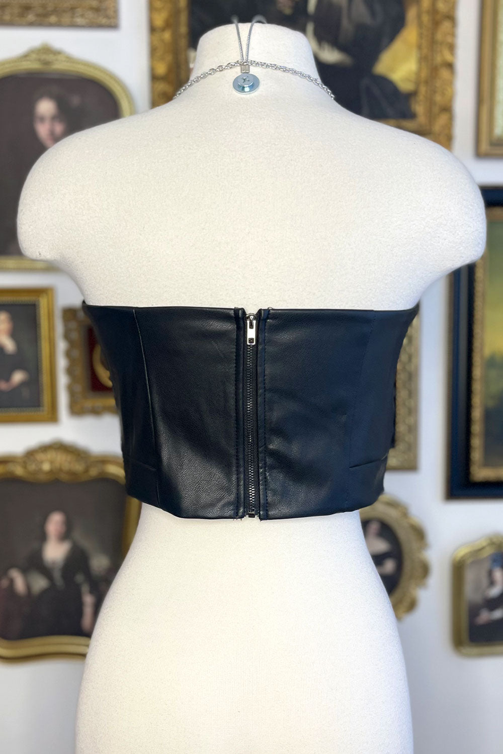 SHEENA FAUX LEATHER CORSET TOP