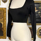 STACY SQUARENECK CROP TOP