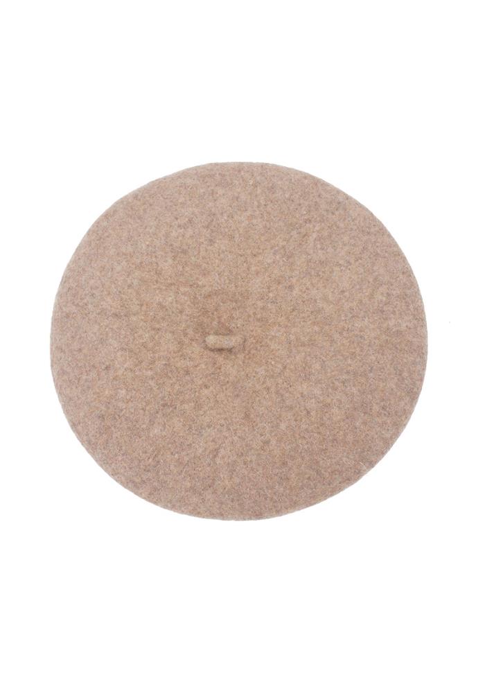 WOOL BLEND BASIC BERET - TAUPE