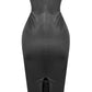 TERESA LEATHER MIDI DRESS