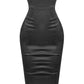 TERESA LEATHER MIDI DRESS