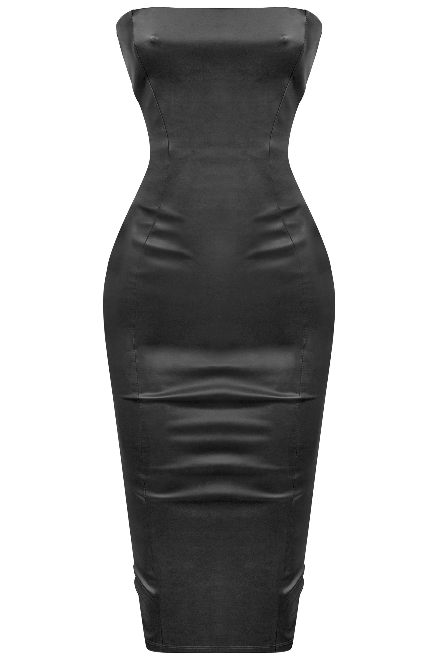 TERESA LEATHER MIDI DRESS