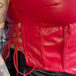 ASTRID LEATHER CROP TOP - RED