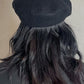 WOOL BLEND BASIC BERET - BLACK
