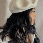 WOOL BLEND BASIC BERET - CREAM