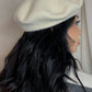 WOOL BLEND BASIC BERET - CREAM