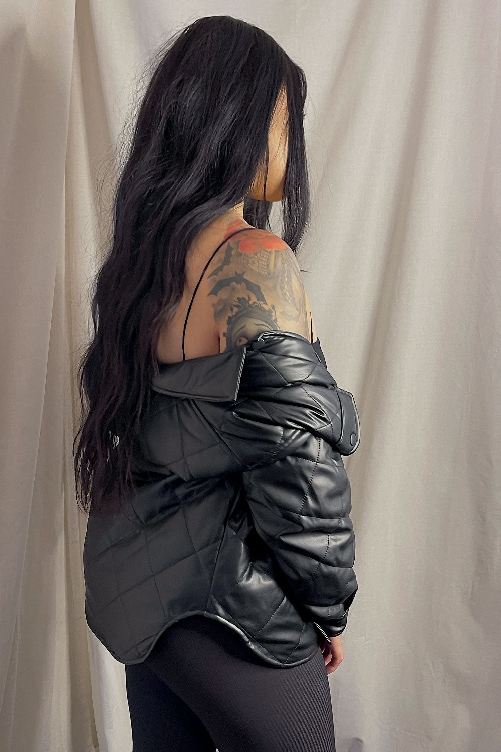 BRENDA QUILTED FAUX LEATHER JACKET